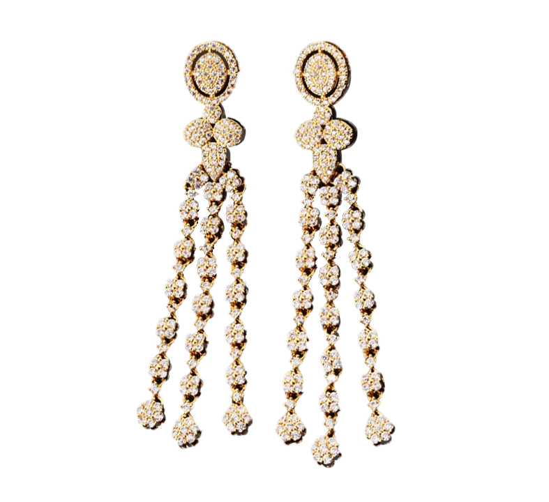 Mon Amour Crystal Cascade Waterfall Earrings