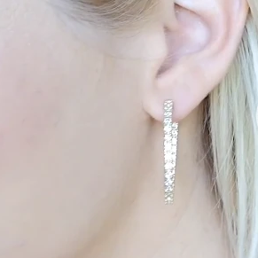 Rose Gold Big Crystal Hoop Earrings