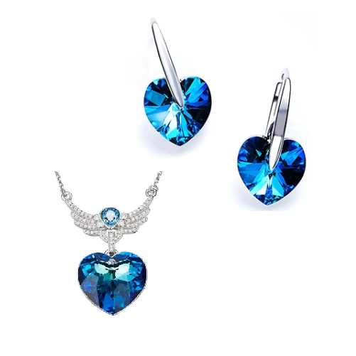 Swarovski Crystal Heart of Guardian Necklace Earrings Set