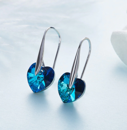 Swarovski Crystal Heart Earrings