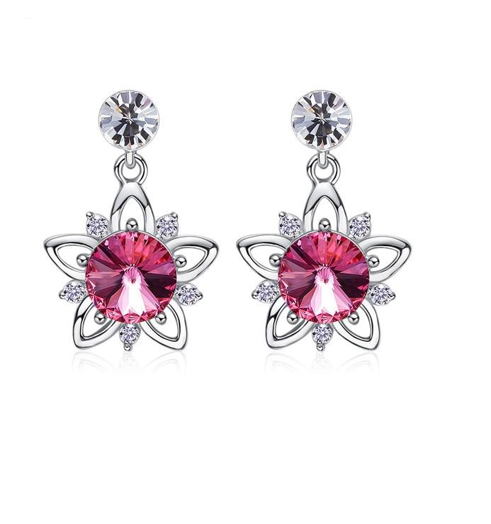 Swarovski Crystal Flower Stud Earrings