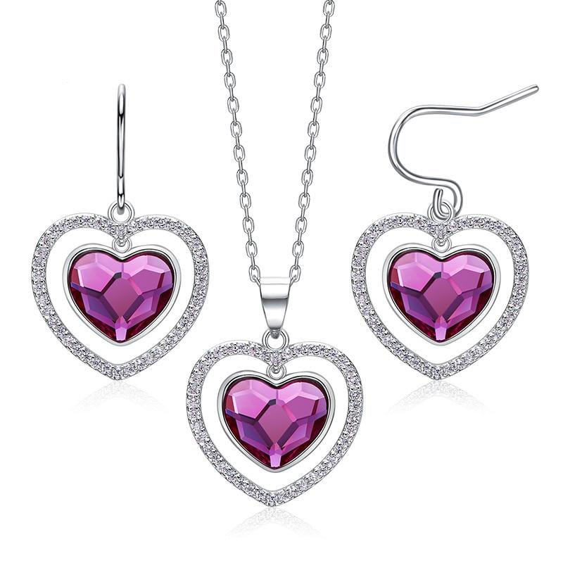 Pink Heart Tassel Earrings