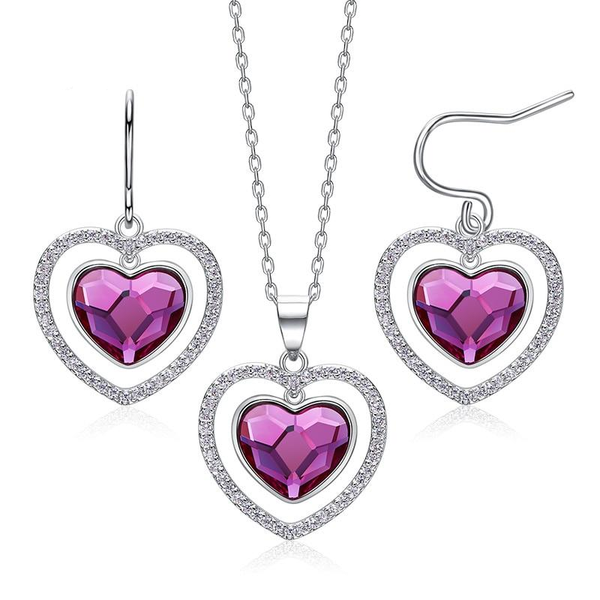 Swarovski Crystal Heart Jewelry Set – Crystsiva Charms