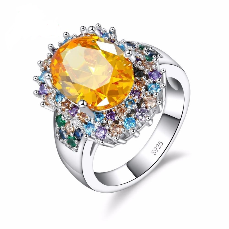 Multicolor Gemstone Flower Ring