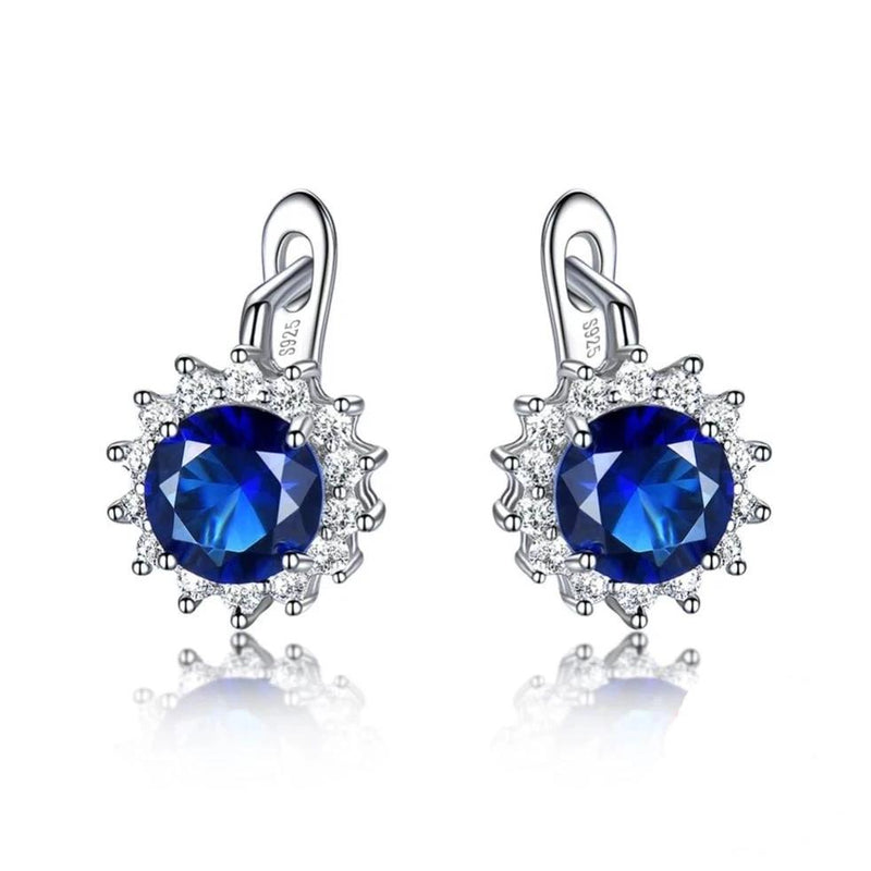 Luxe Goddess Sky Blue Crystal Statement Drop Earrings