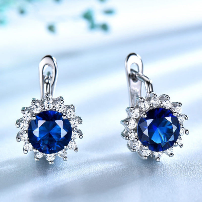 Luxe Blue Sapphire Stud Earrings