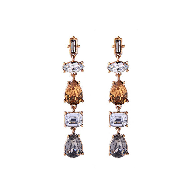 Tuscan 4 Stones Multicoloured Drop Earrings