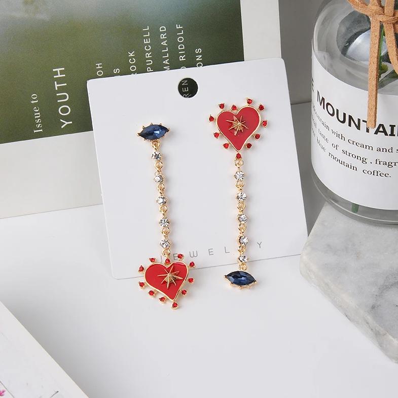 Asymmetrical Heart Drop Earrings