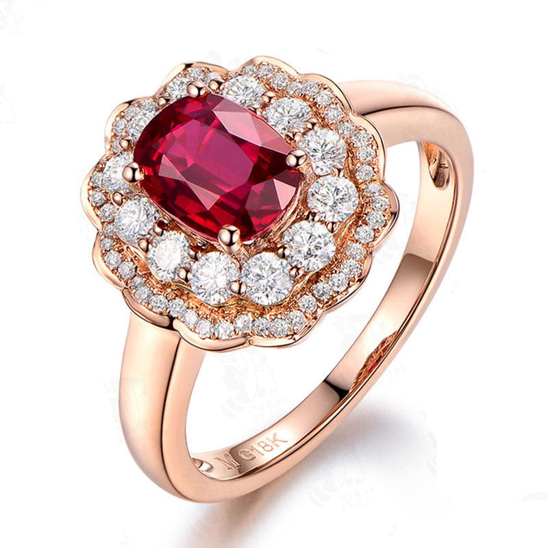 KP Flower Ruby Engagement Ring