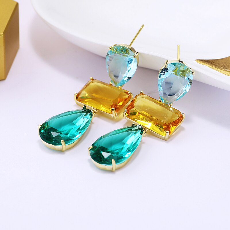 Monteverde Geometric Multi-Colored Drop Earrings