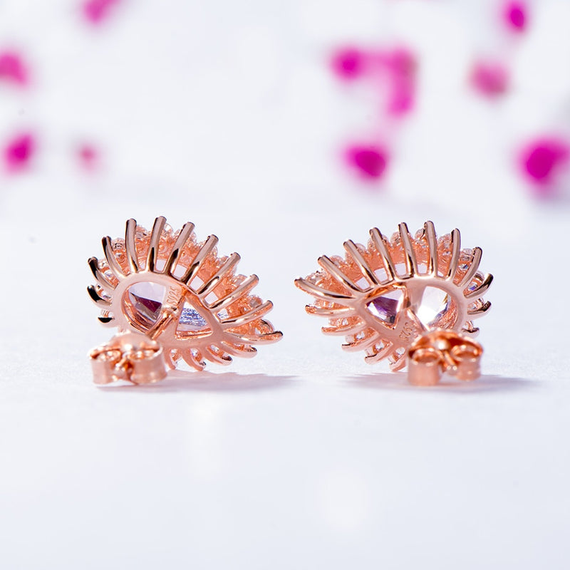 Pear-Shaped Morganite Rose Gold Stud Earrings