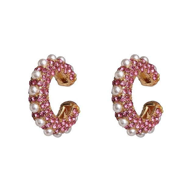 Translucent Pear Shaped Pearl Stud Earrings