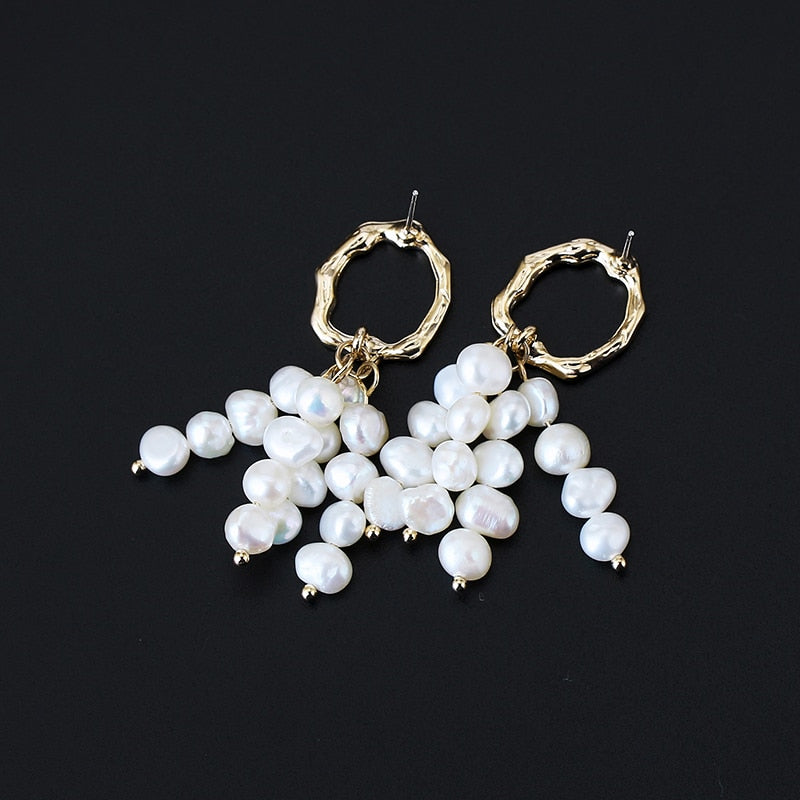 Run Free Pearl Tassel Drop Earrings