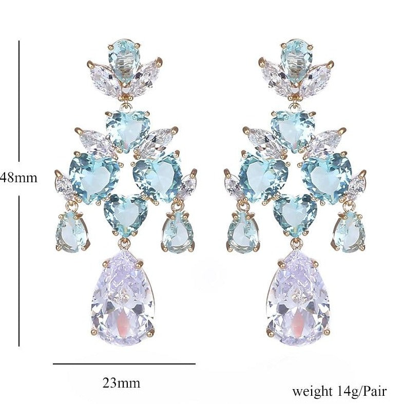 Crystal Water Drop Chandelier Earrings