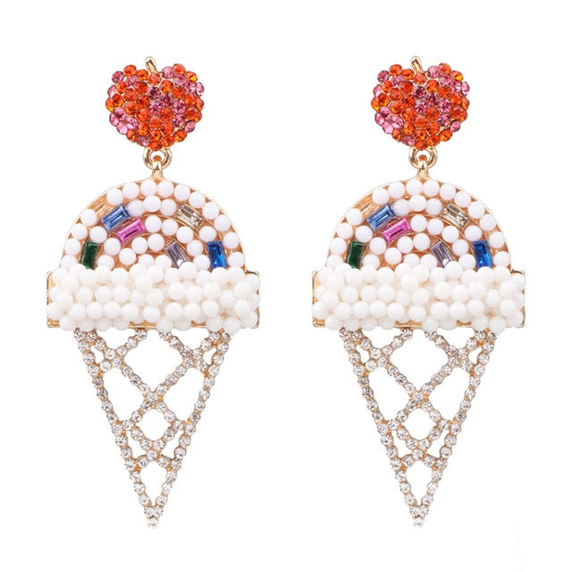 Flora Multicolor Fashion Bead Circular Drop Earrings