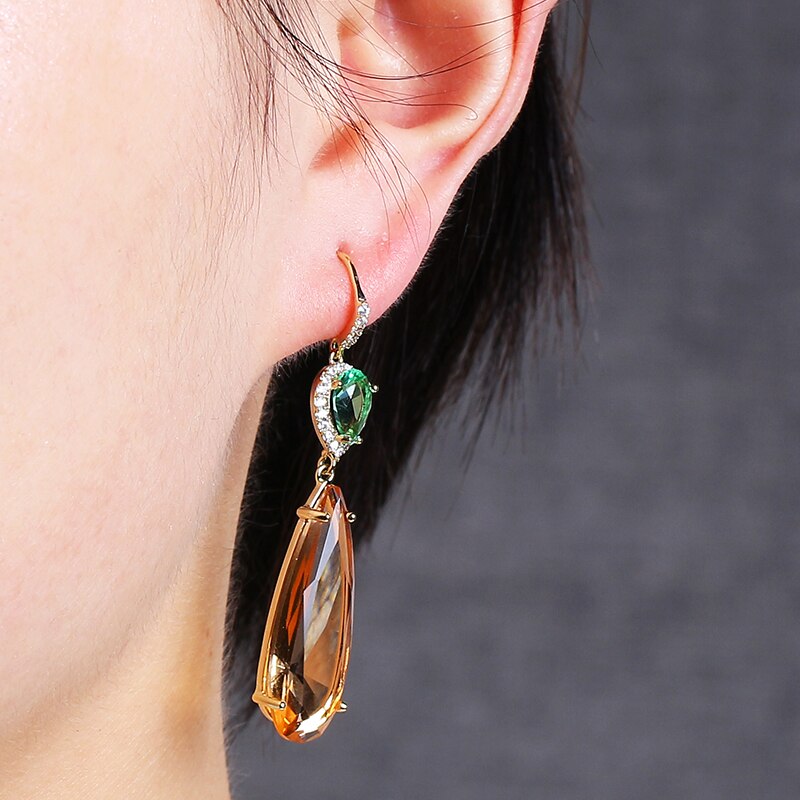 Luxe Teardrop Crystal Earrings