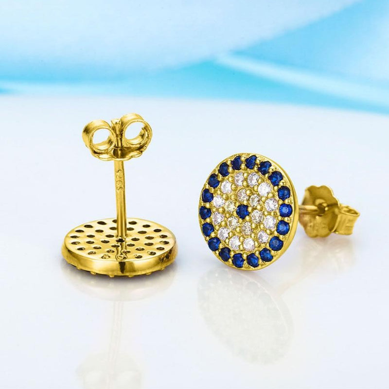 Gold Evil Eye Stud Earrings