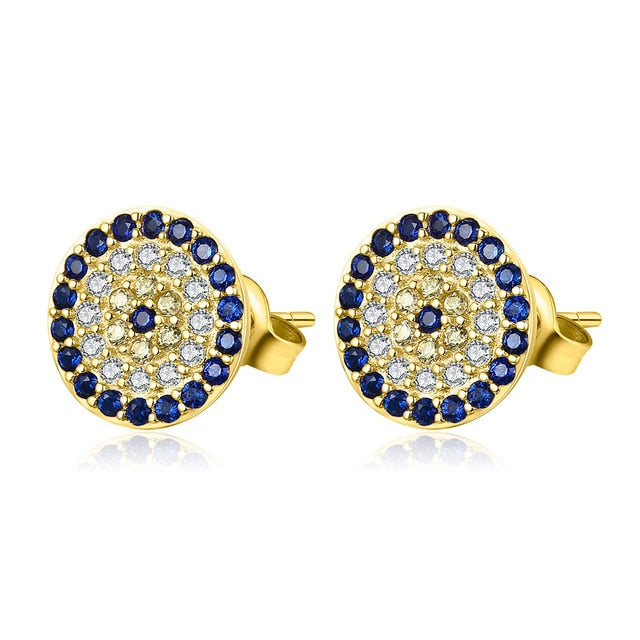 Gold Evil Eye Stud Earrings