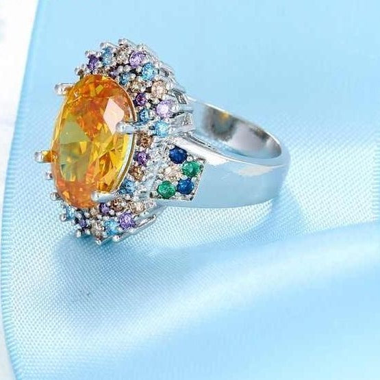 Multicolored Spring Flower Ring