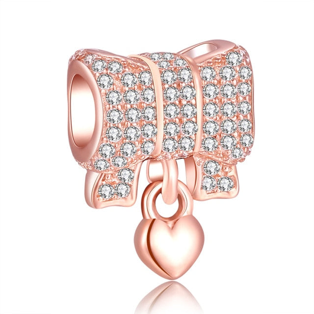 Rose Gold Charm Bead Bow – Crystsiva Charms