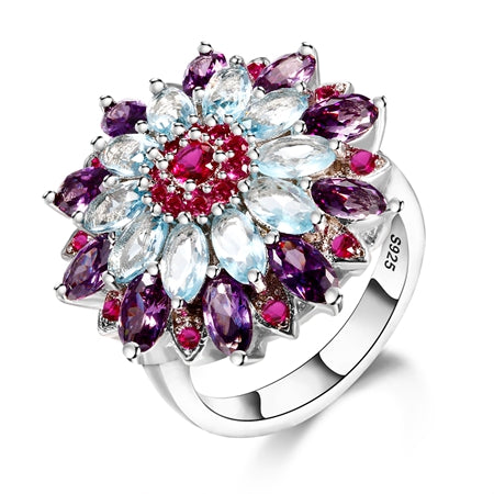 KP Flower Ruby Engagement Ring