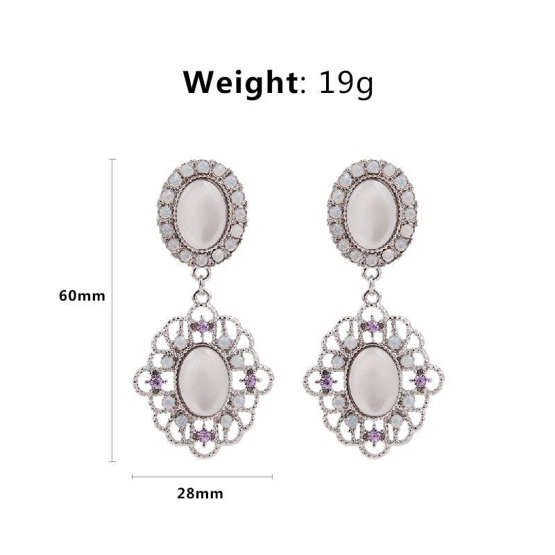 Vintage Flower Fashion Drop Earrings