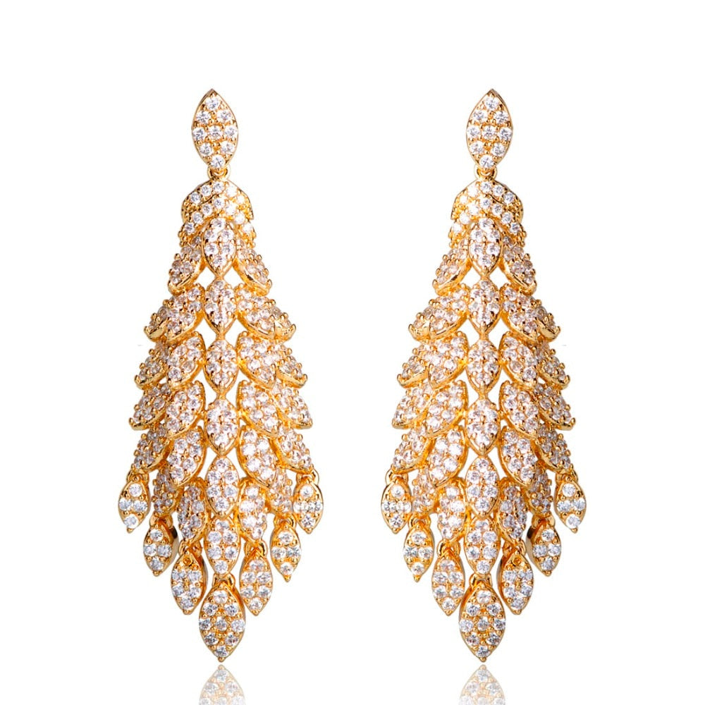 Mystère D'amour Golden Chandelier Drop Earrings