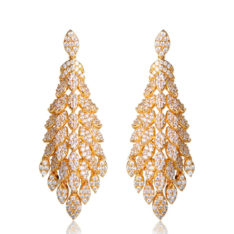 Mystère D'amour Golden Chandelier Drop Earrings