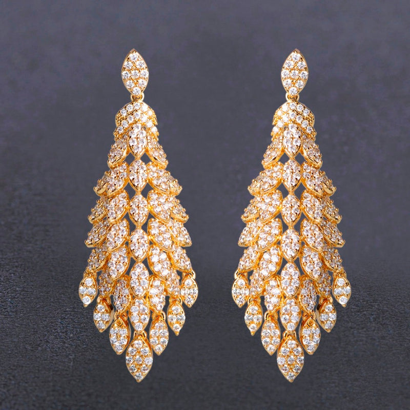 Mystère D'amour Golden Chandelier Drop Earrings